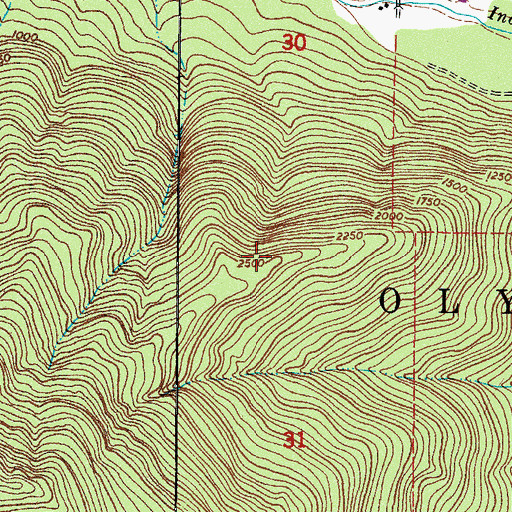 Topographic Map of Pacific Ranger District, WA