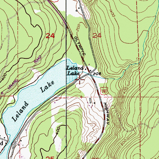 Topographic Map of Leland Lake Campground, WA