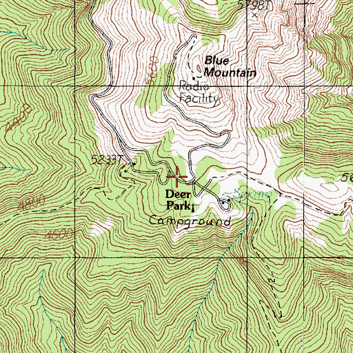 Topographic Map of Deer Park Ranger Station, WA