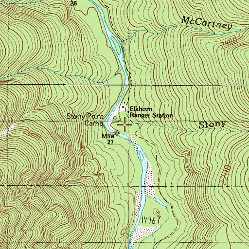 Topographic Map of Elkhorn Ranger Station, WA
