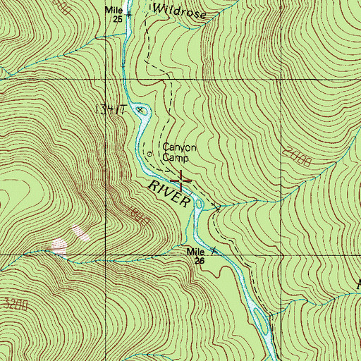 Topographic Map of Evergreen Creek, WA