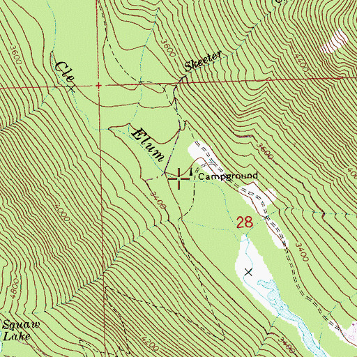 Topographic Map of Tucquala Meadow Trailhead, WA