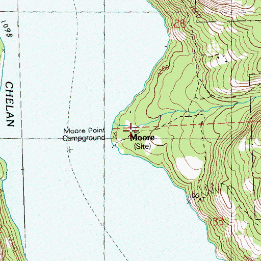Topographic Map of Moore Point, WA