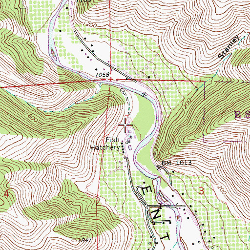 Topographic Map of Entiat National Fish Hatchery, WA