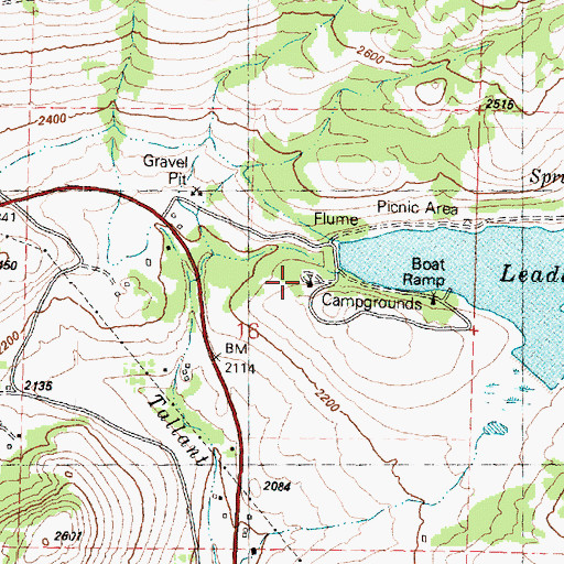 Topographic Map of Leader Lake Campground, WA