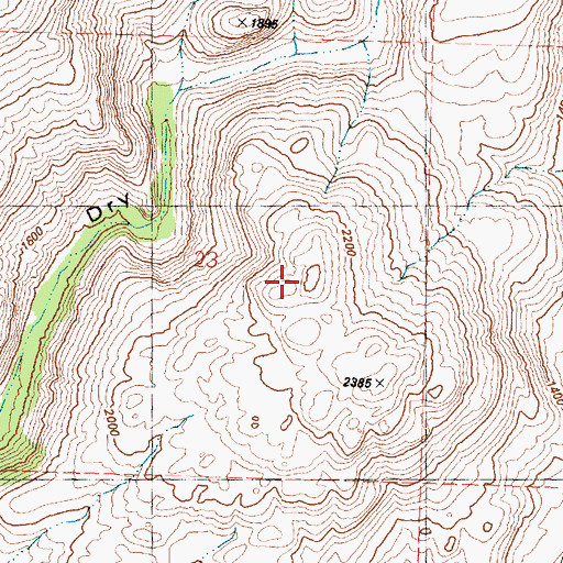Topographic Map of Harris Mountain, WA