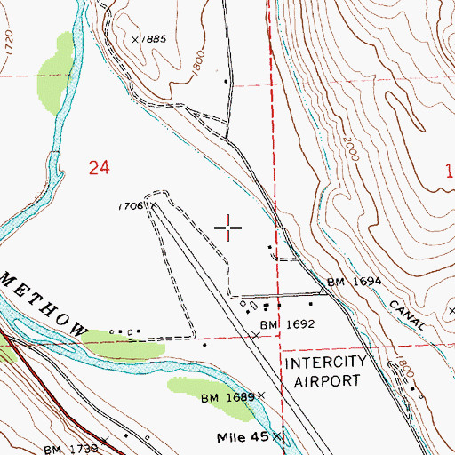 Topographic Map of North Cascades Smokejumper Base, WA