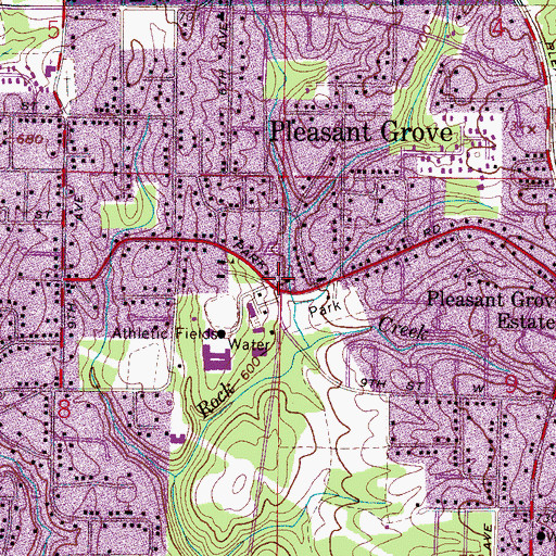 Topographic Map of Pleasant Grove, AL