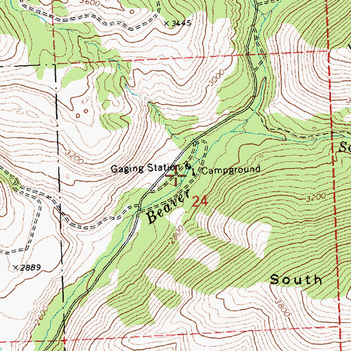 Topographic Map of Beaver Campground, WA