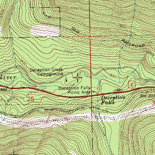 Topographic Map of Tye Canyon Campground, WA