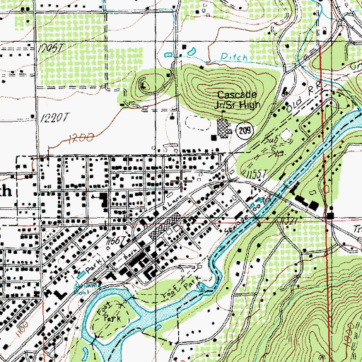Topographic Map of Wenatchee River Ranger District-Leavenworth Office, WA