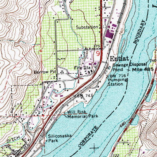 Topographic Map of Entiat Ranger Station, WA