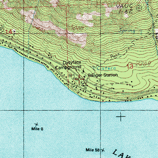 Topographic Map of Wenatchee River Ranger District-Lake Wenatchee Office, WA