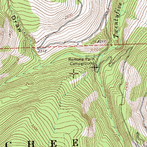 Topographic Map of Devils Backbone Trailbike Loop Trail, WA