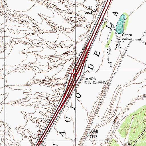 Topographic Map of Canoa Interchange, AZ