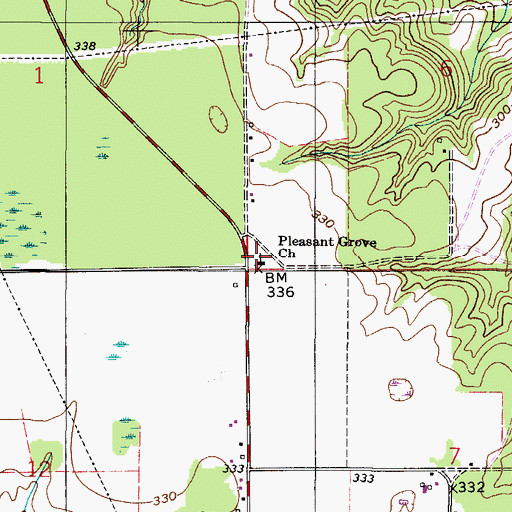 Topographic Map of Pleasant Grove Baptist Church, AL