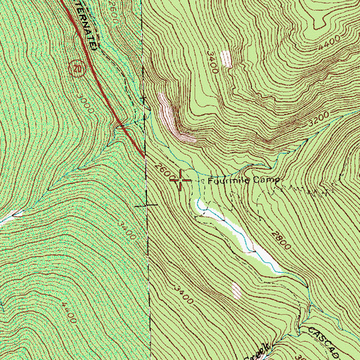 Topographic Map of East Creek Trailhead, WA