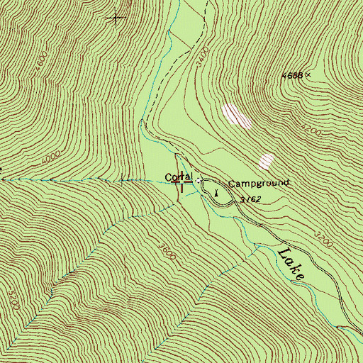 Topographic Map of Lake Creek Trailhead, WA
