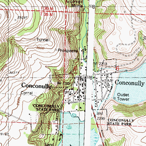 Topographic Map of Conconully Information Station, WA