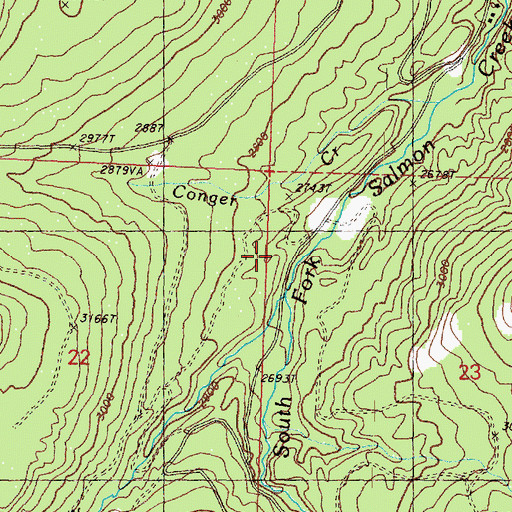 Topographic Map of Peacock Meadows, WA