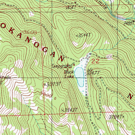 Topographic Map of Buck Lake Campground, WA