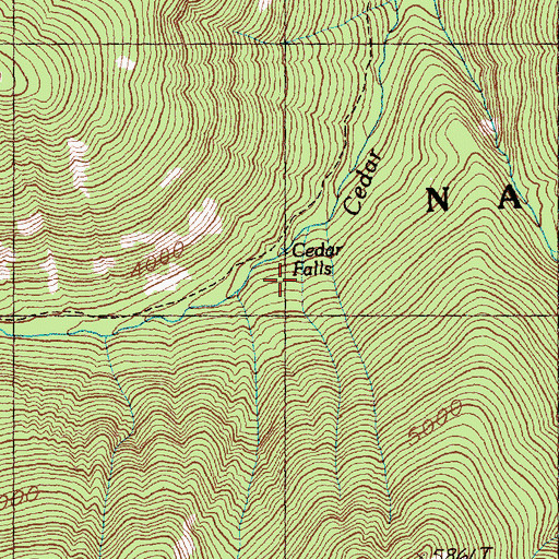 Topographic Map of Cedar Falls, WA