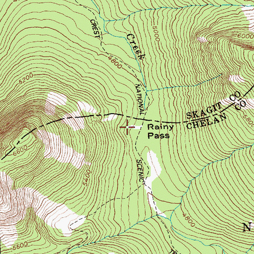 Topographic Map of Rainy Lake, WA