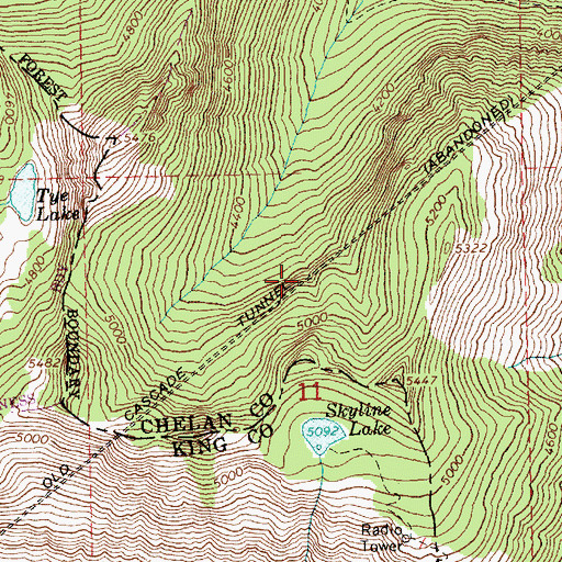 Topographic Map of Old Cascade Tunnel, WA