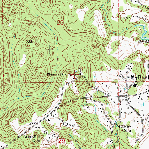Topographic Map of Pleasant Grove Church, AL