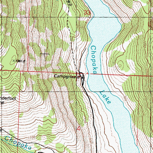 Topographic Map of Chopaka Lake Campground, WA
