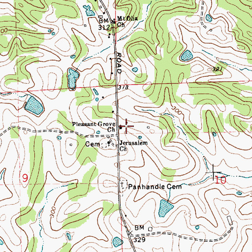 Topographic Map of Pleasant Grove Church, AL