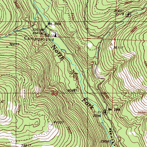 Topographic Map of First Creek, WA