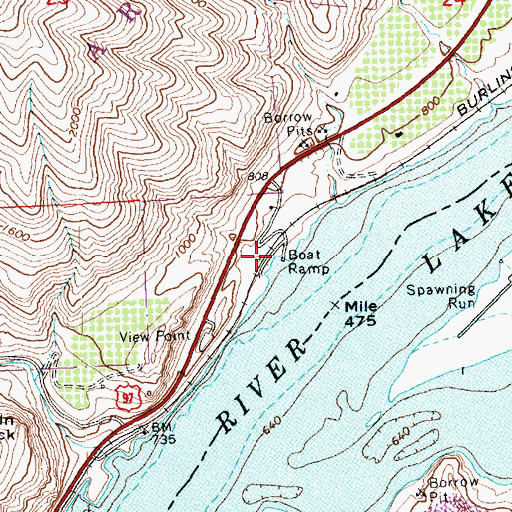 Topographic Map of Wenatchee Boat Club, WA