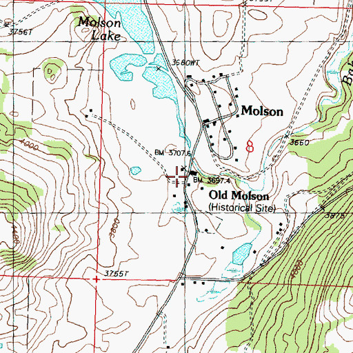 Topographic Map of Molson Museum, WA