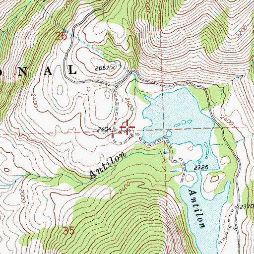 Topographic Map of Antilon Lake Campground, WA