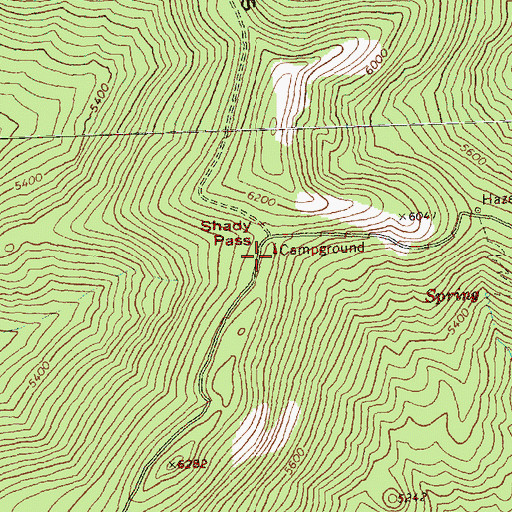 Topographic Map of Shady Pass Campground, WA