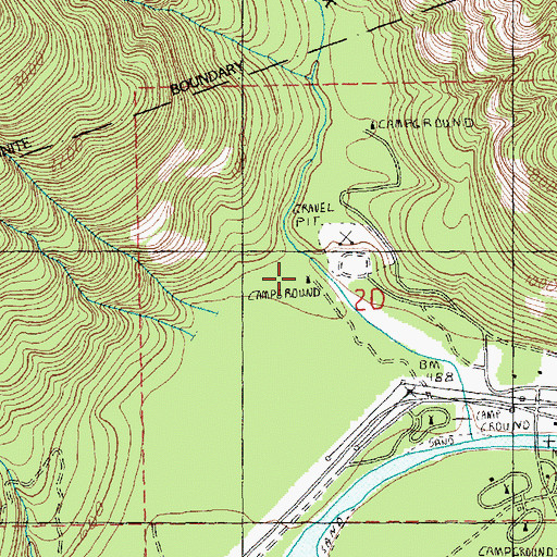 Topographic Map of Group Campground, WA