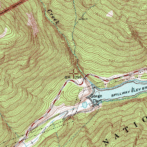 Topographic Map of Gorge Creek Falls, WA