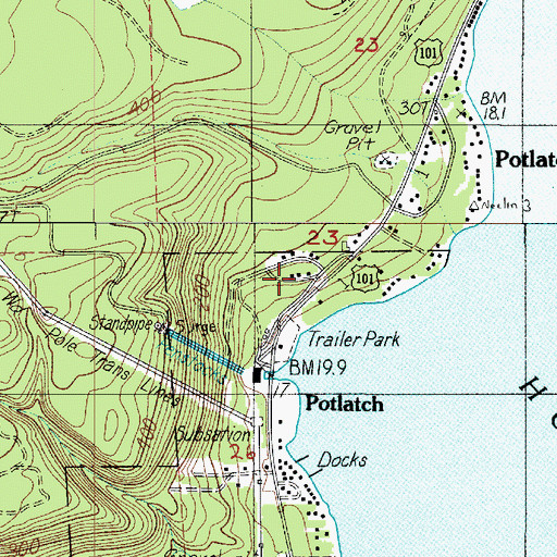 Topographic Map of Hood Canal Recreation Park Picnic Area, WA