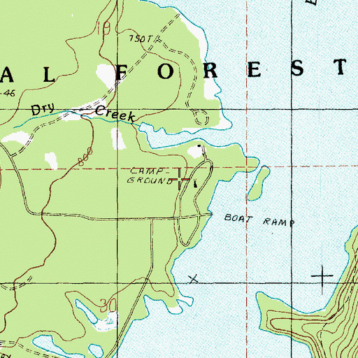 Topographic Map of Horseshoe Cove Campground, WA