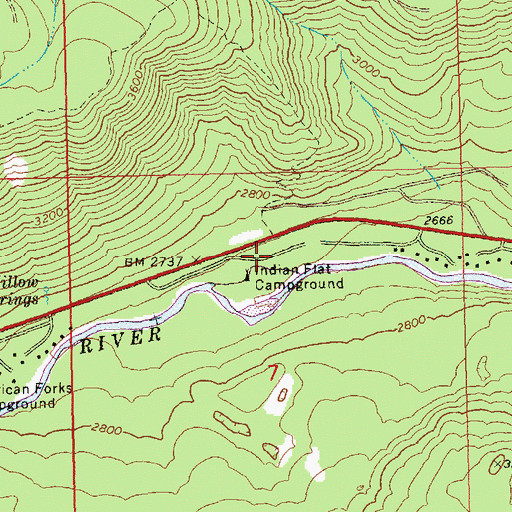 Topographic Map of Indian Flat, WA