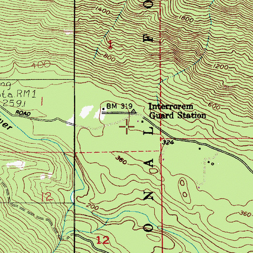 Topographic Map of Interrorem Picnic Area, WA