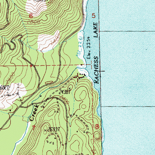 Topographic Map of Kachess Resort, WA