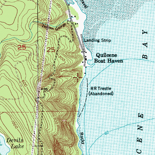 Topographic Map of Lingerlonger Boat Launch Ramp, WA