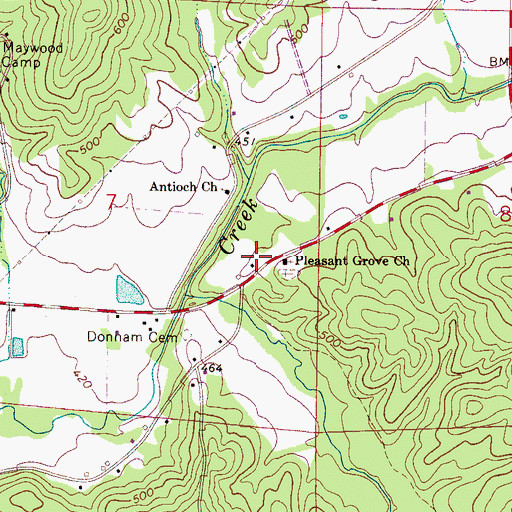 Topographic Map of Pleasant Grove Baptist Church, AL