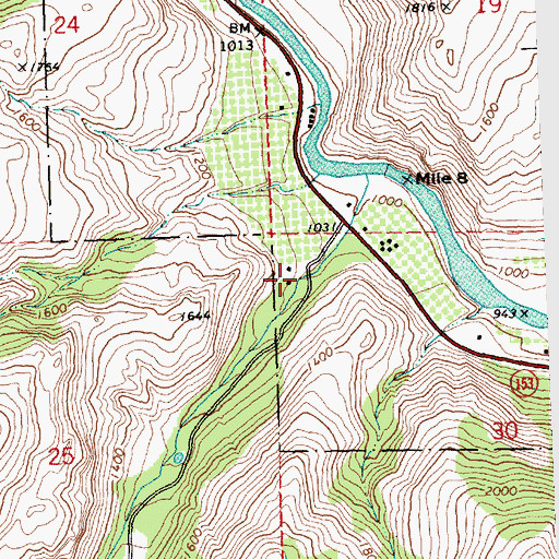 Topographic Map of Black Canyon, WA