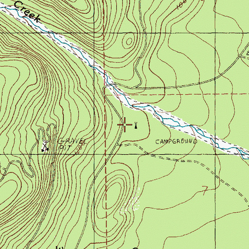 Topographic Map of Boulder Creek Campground, WA