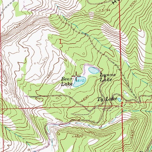 Topographic Map of Bear Lake Campground, WA