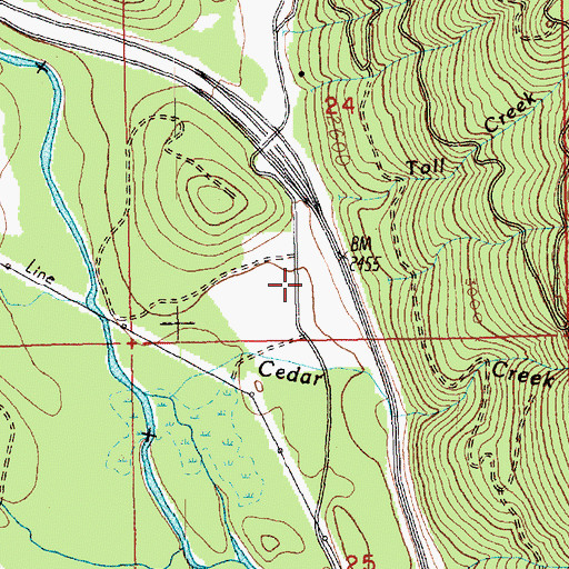 Topographic Map of Cabin Creek Sno-Park, WA