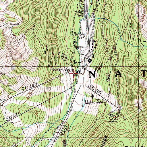 Topographic Map of Crystal Mountain Ski Resort, WA